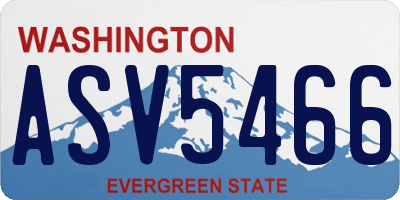 WA license plate ASV5466