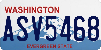 WA license plate ASV5468