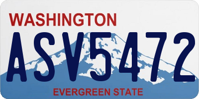 WA license plate ASV5472