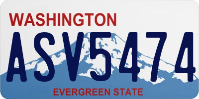 WA license plate ASV5474