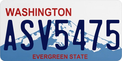 WA license plate ASV5475
