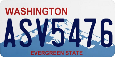 WA license plate ASV5476
