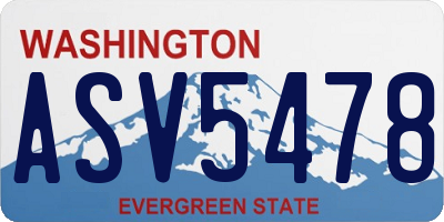 WA license plate ASV5478