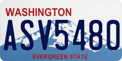 WA license plate ASV5480