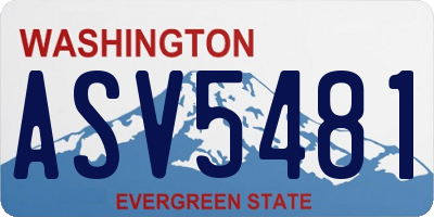 WA license plate ASV5481