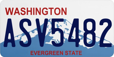 WA license plate ASV5482
