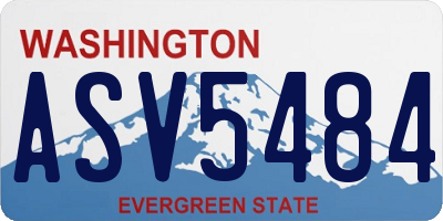 WA license plate ASV5484
