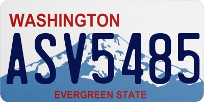 WA license plate ASV5485