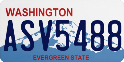 WA license plate ASV5488