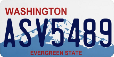 WA license plate ASV5489