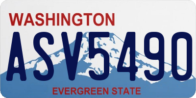 WA license plate ASV5490