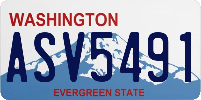 WA license plate ASV5491