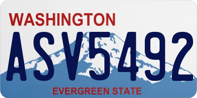 WA license plate ASV5492