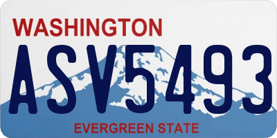 WA license plate ASV5493