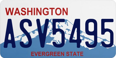 WA license plate ASV5495