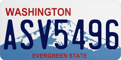 WA license plate ASV5496