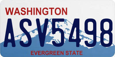 WA license plate ASV5498