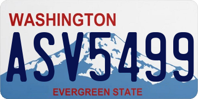 WA license plate ASV5499