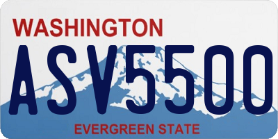 WA license plate ASV5500