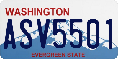 WA license plate ASV5501