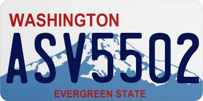 WA license plate ASV5502