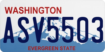 WA license plate ASV5503