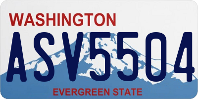 WA license plate ASV5504