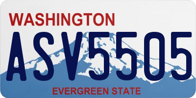 WA license plate ASV5505