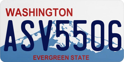 WA license plate ASV5506