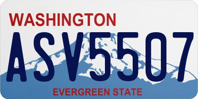 WA license plate ASV5507
