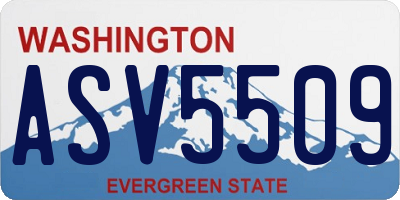 WA license plate ASV5509