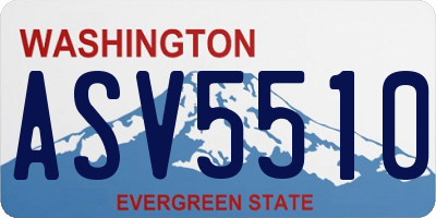 WA license plate ASV5510