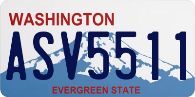 WA license plate ASV5511