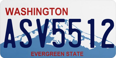 WA license plate ASV5512