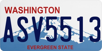 WA license plate ASV5513
