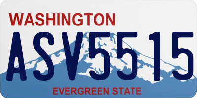 WA license plate ASV5515