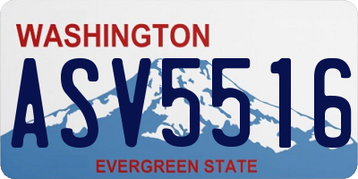 WA license plate ASV5516