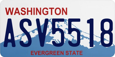 WA license plate ASV5518
