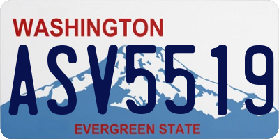 WA license plate ASV5519