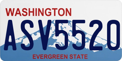 WA license plate ASV5520