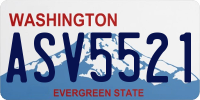 WA license plate ASV5521