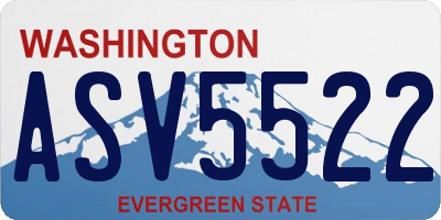 WA license plate ASV5522