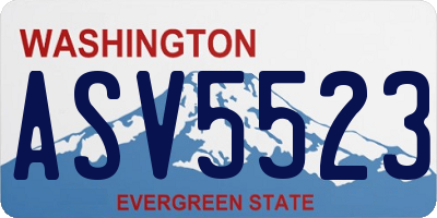 WA license plate ASV5523