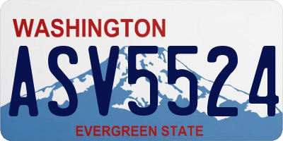 WA license plate ASV5524