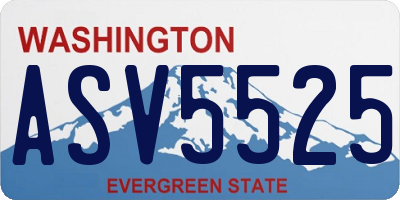 WA license plate ASV5525