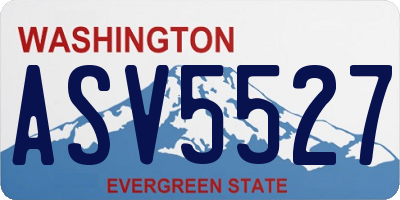 WA license plate ASV5527