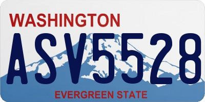 WA license plate ASV5528