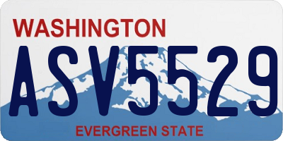 WA license plate ASV5529
