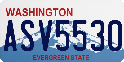 WA license plate ASV5530
