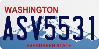 WA license plate ASV5531